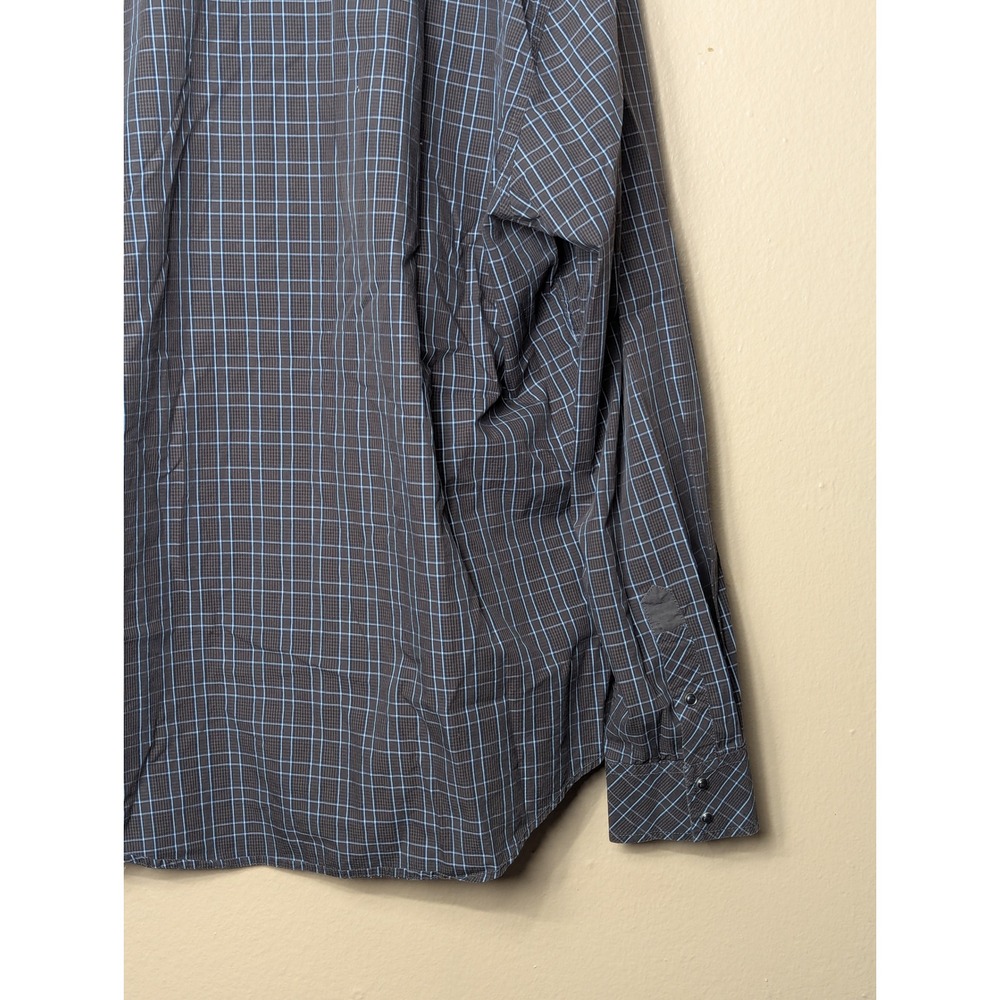7 Diamonds Button Down Shirt Mens XXL Black Blue Heart Breaker Grid Long Sleeve - Picture 15 of 15
